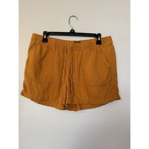 JCREW Women's Short Linen Blend Pull-On Mustard-Orange Sz Medium